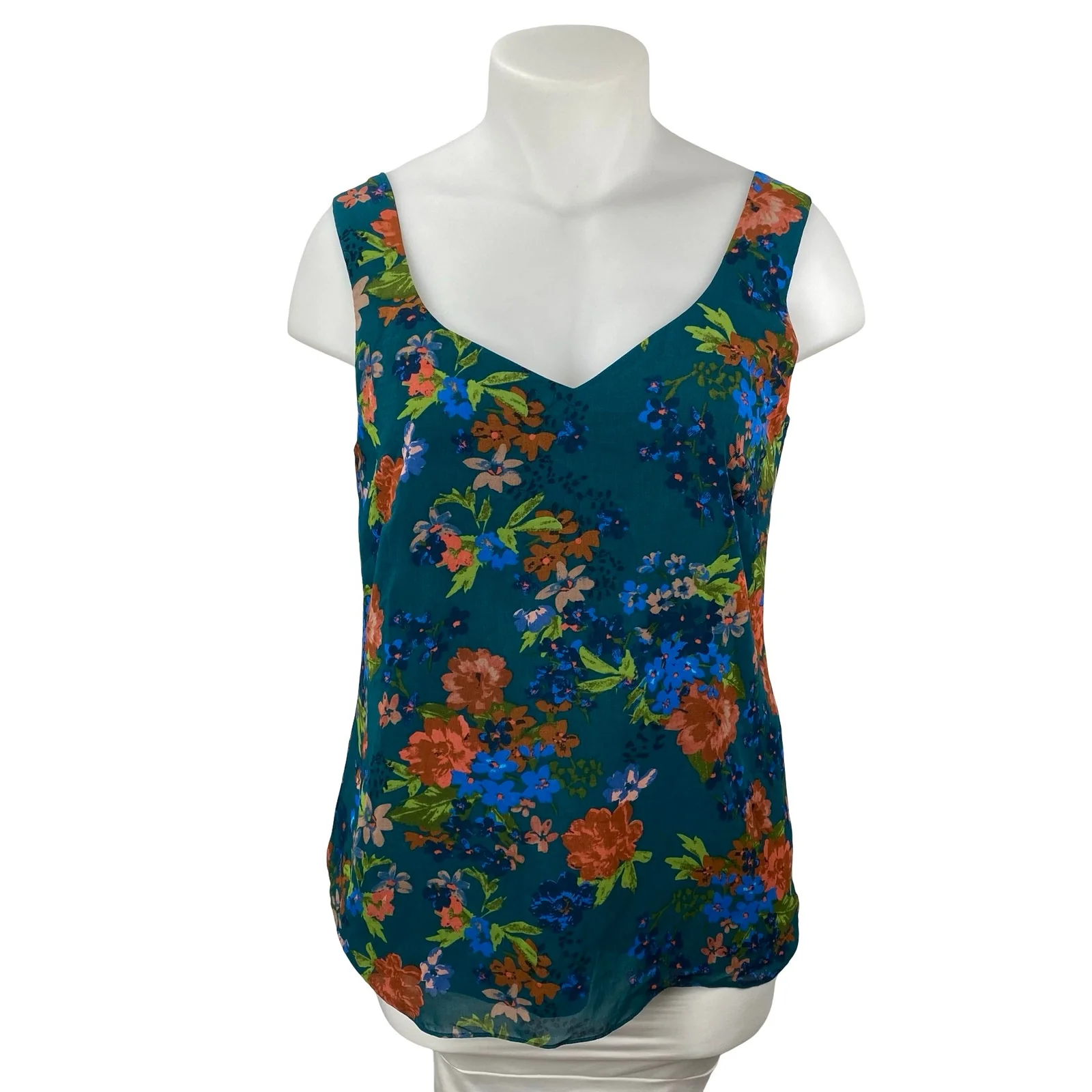Cabi Still Life Women's Multicolor Floral Sleeveless Cami Camisole Tank Top Sz L
