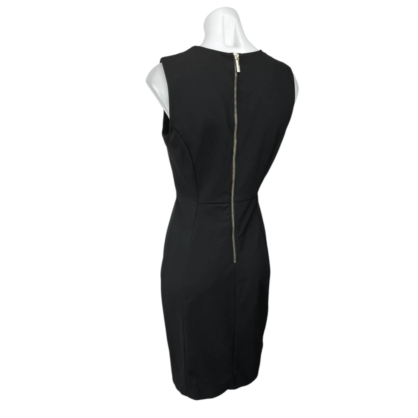 Calvin Klein Black Sleeveless Knee Length Bodycon Pencil Sheath Tank Dress Sz S - Image 2
