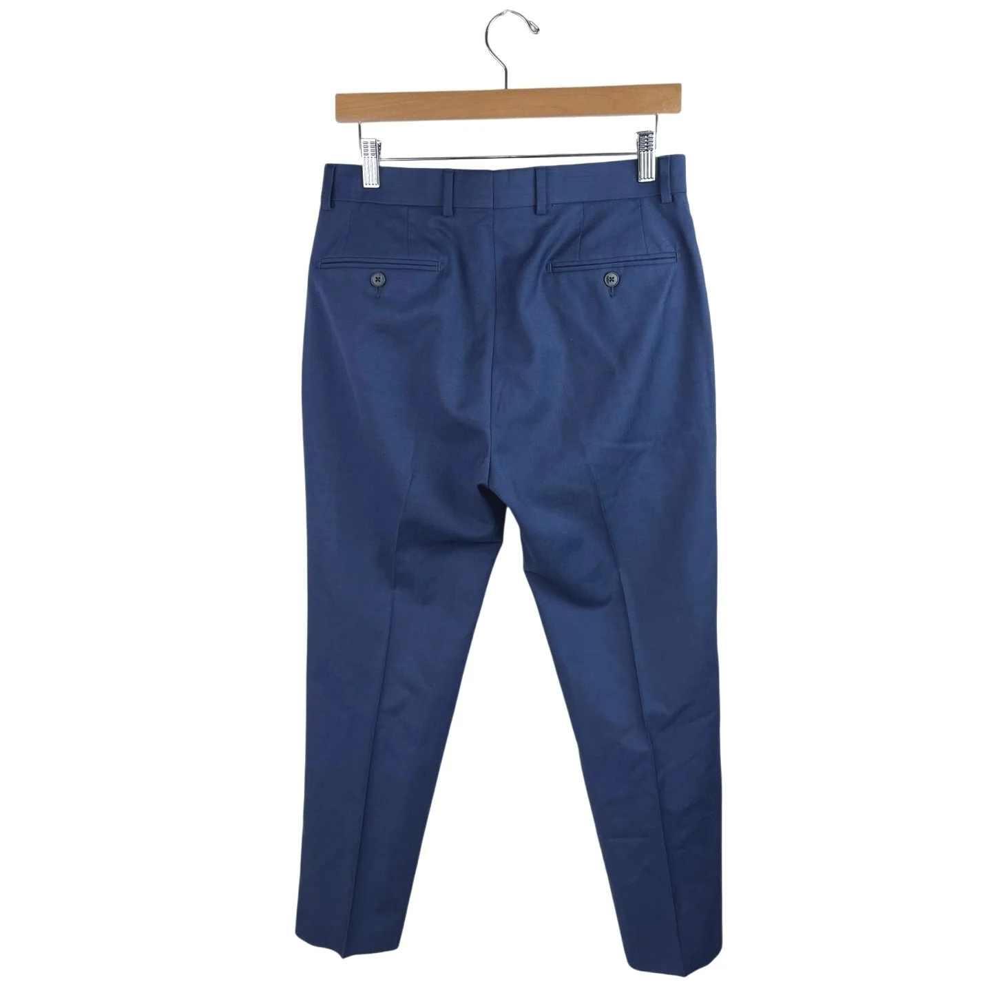 Calvin Klein Men's 100% Wool Blue Stretch Straight Khaki Chino Dress Pants Sz 30 - Image 2