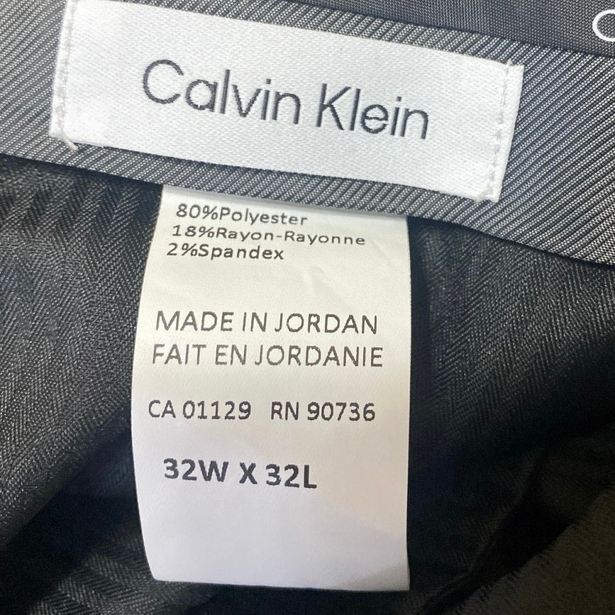 Calvin Klein Men's Brown Pleated Straight Leg Trousers Dress Pants Size 32x33 - Image 4
