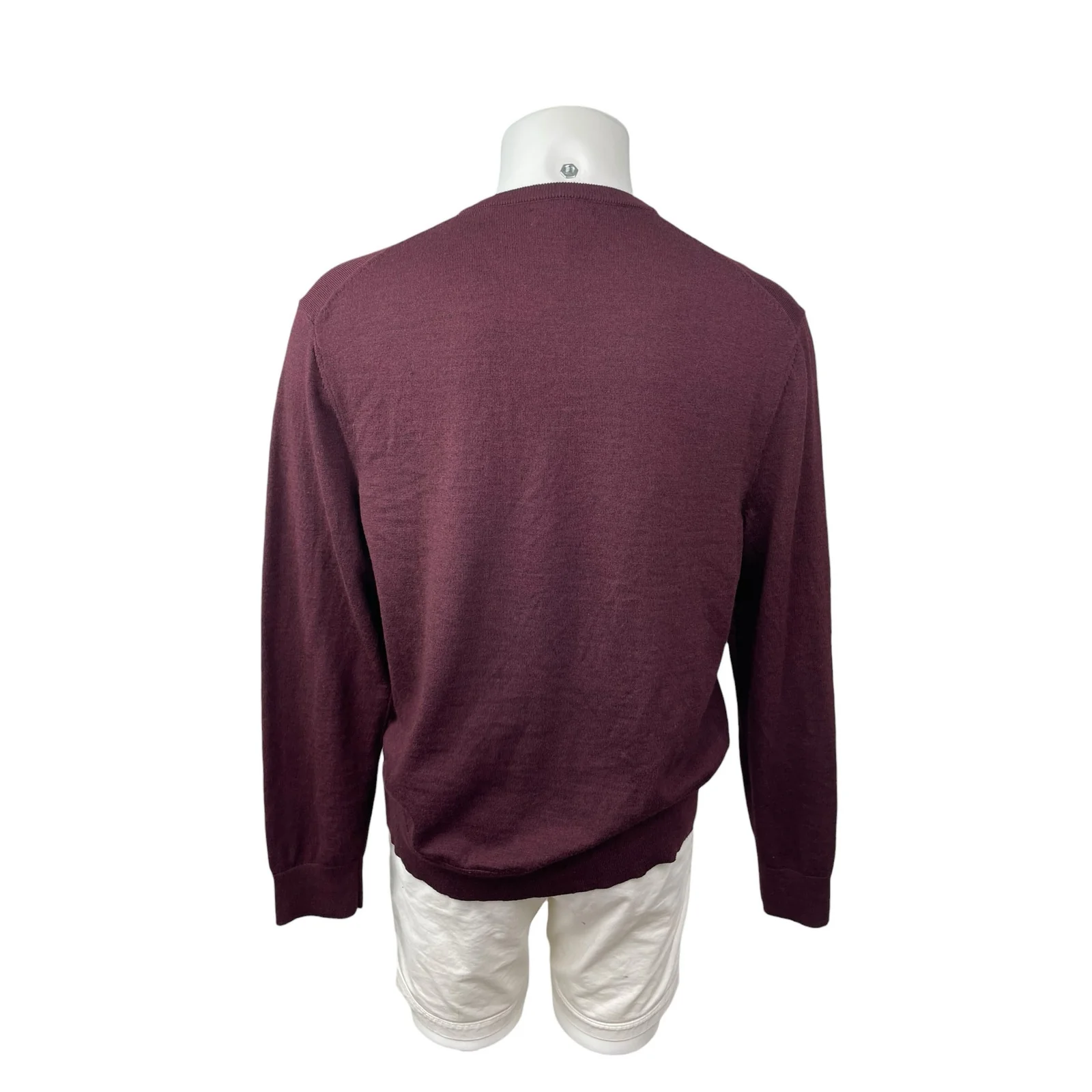 Calvin Klein Men's Burgundy Red Wool V Neck Long Sleeve Sweatshitr Sweater Top L - Image 4