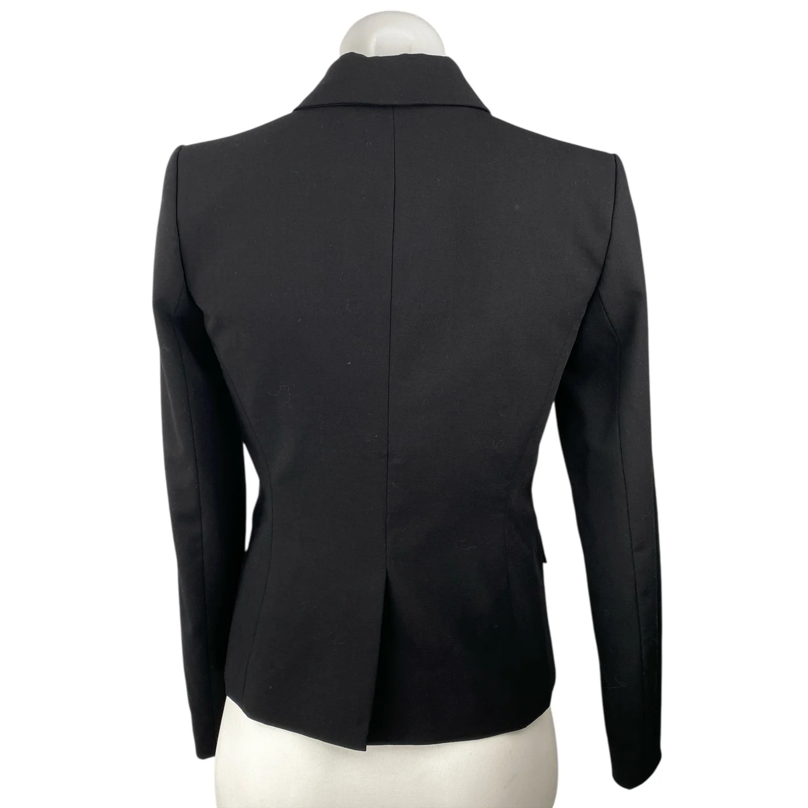 Calvin Klein Women Black Long Sleeve Peak Lapel Pocket Blazer Coat Jacket Size 2 - Image 2