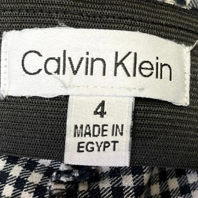 Calvin Klein Women's Black White Gingham Check Ankle Skinny Casual Pants Size 4 - Image 6