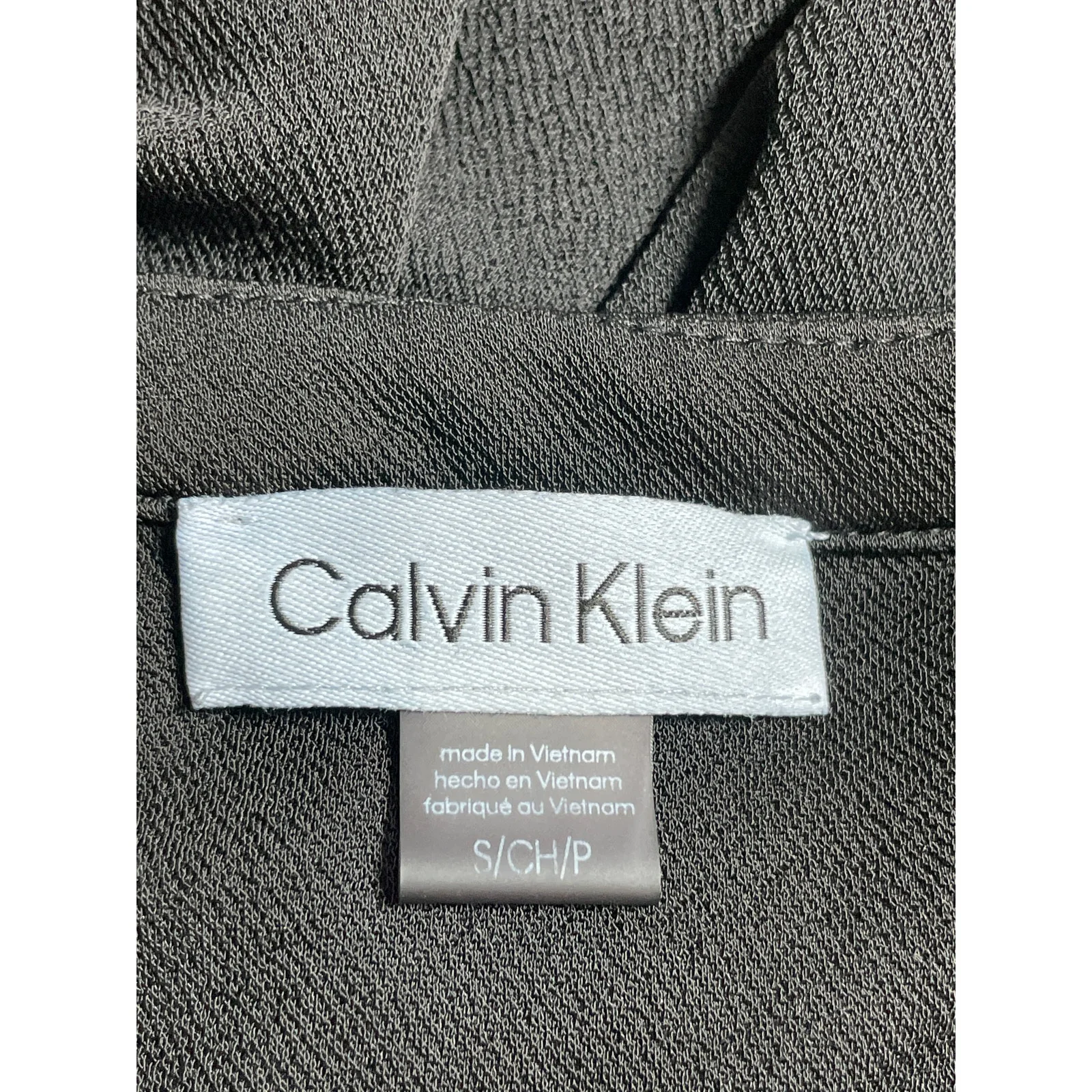 Calvin Klein Women's Gray Short Flutter Sleeve V Neck Shirt Blouse Top Size S - Image 5