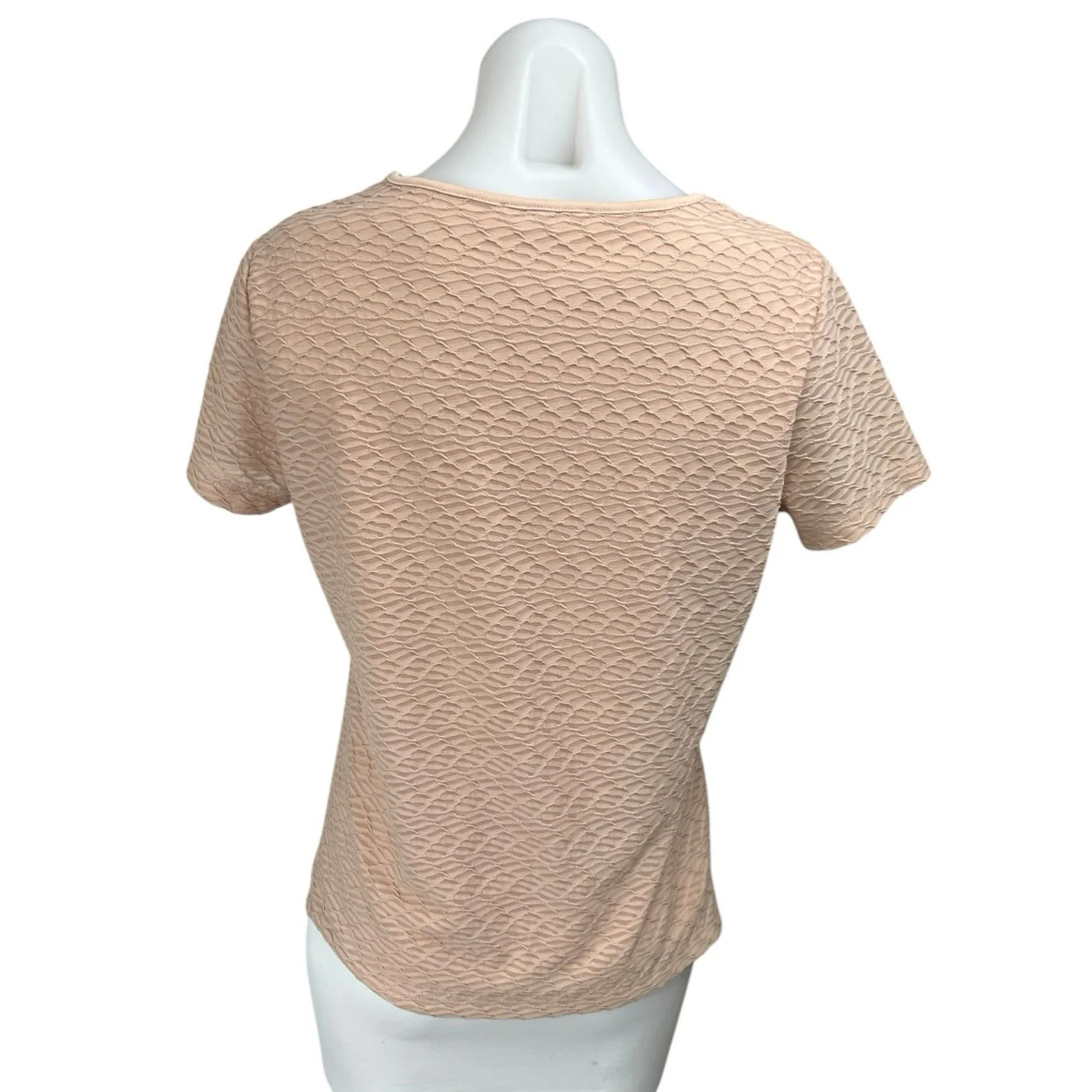 Calvin Klein Women's Pink Textured Short Sleeve Blouse T Shirt Tee Top Size S - Image 2