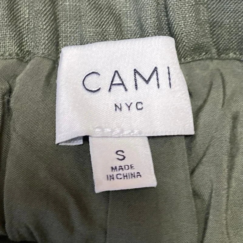 CAMI NYC Women's Green High Waisted Pleated Straight Mini Casual Shorts Size S - Image 4