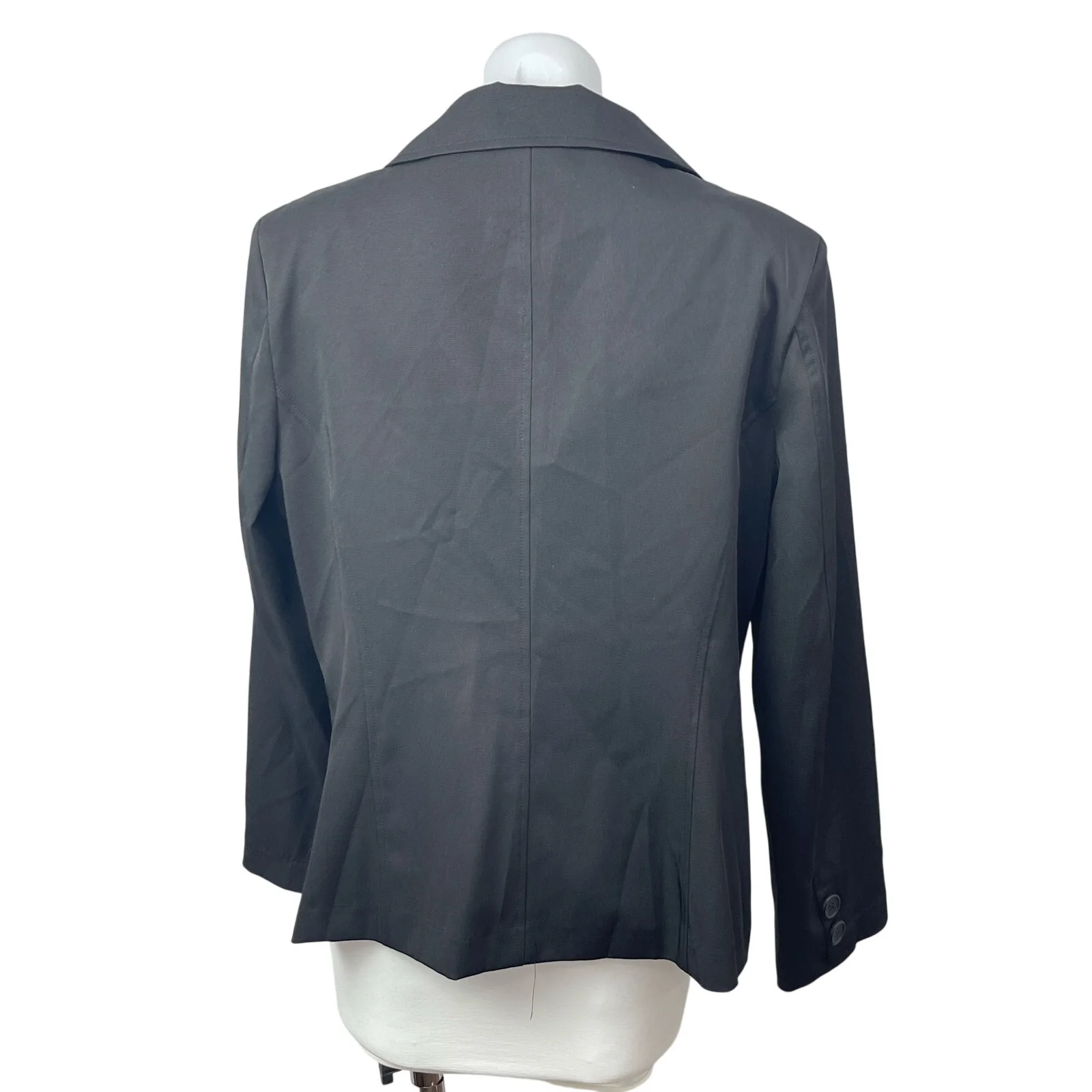 Camila Women's Black Long Sleeve Notch Lapel One Button Blazer Coat Jacket Sz 12 - Image 4