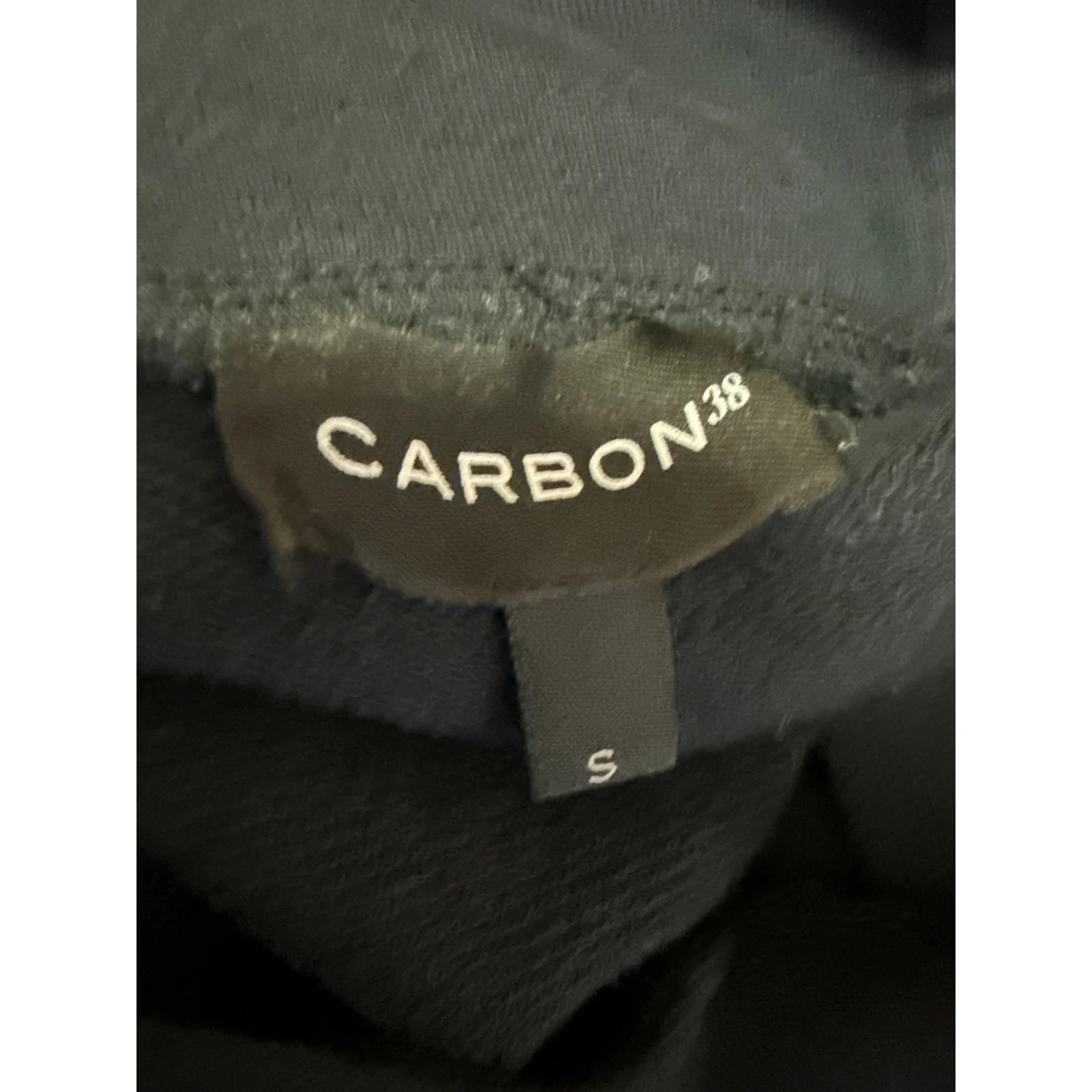 Carbon38 Black Long Sleeve Chain Drawstring Hoodie Crop Sweatshirt Sweater Top S - Image 4