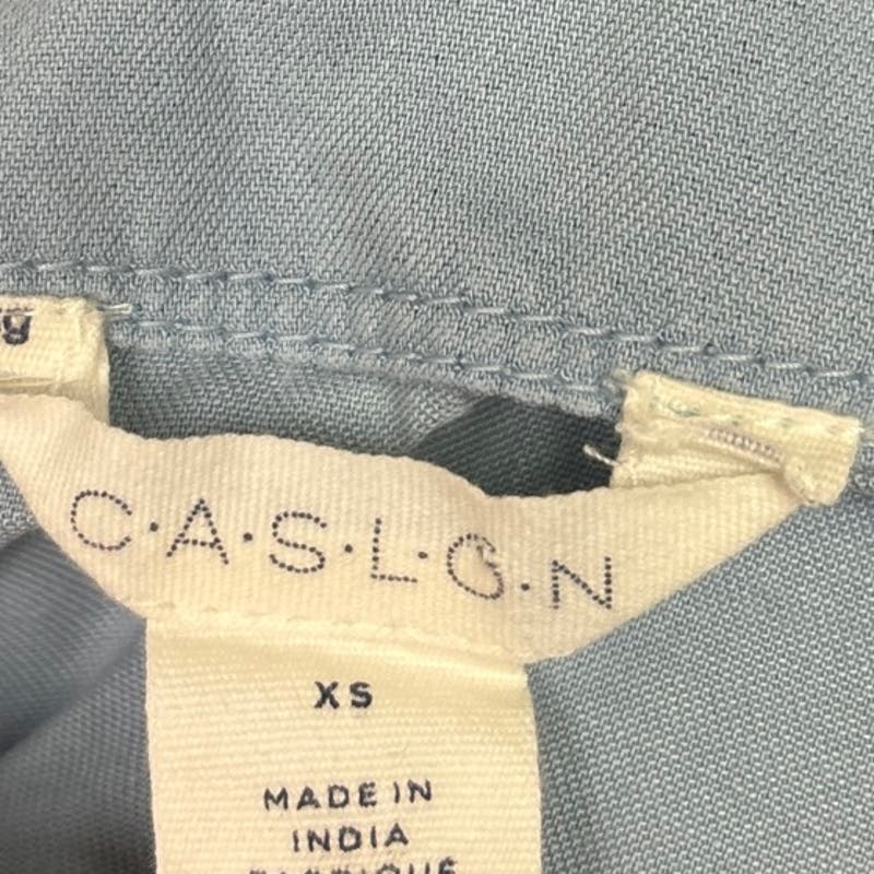 Caslon Blue Tencel 3/4 Sleeves Belted Jewel Neck Pockets Mini Casual Dress Sz XS - Image 8