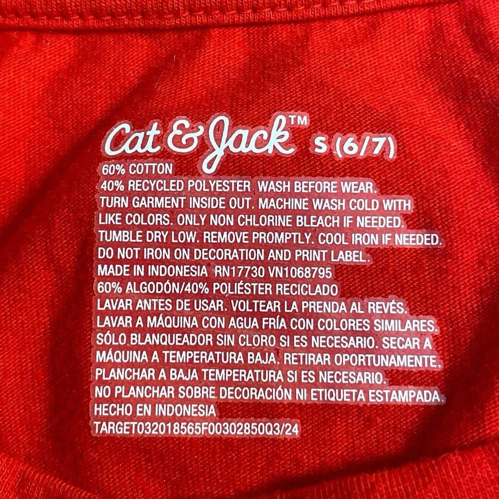 Cat & Jack Kids Red Embroidered Christmas Tree Long Sleeve Sweater Sweatshirt 6 - Image 3