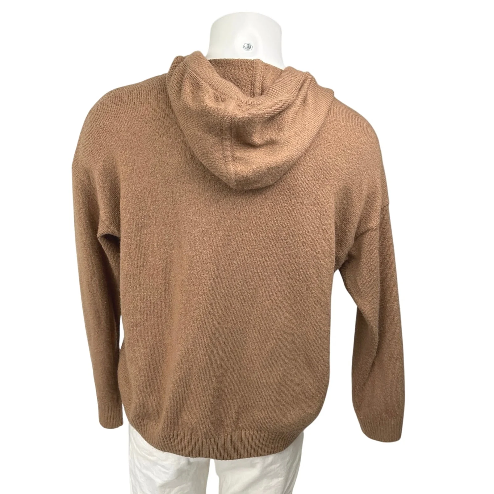 Cece Men's Brown Knit Long Sleeve Drawstring Hooded Hoodie Sweatshirt Top Size L - Image 2