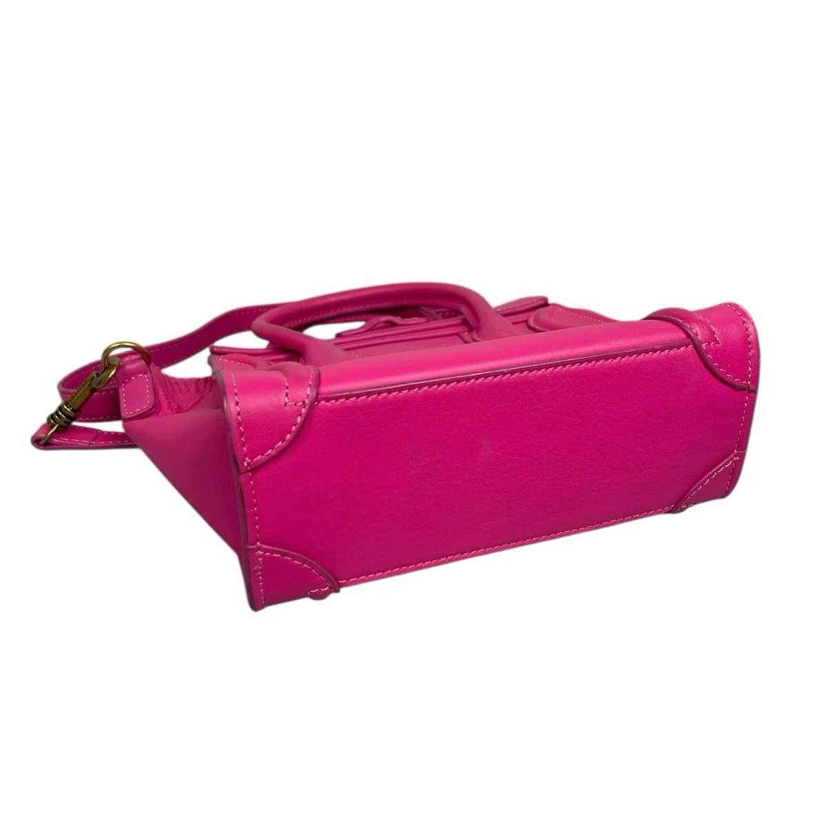 Celine Nano Luggage Pink Leather Wing-Side Mini Handheld Crossbody Handbag - Image 3