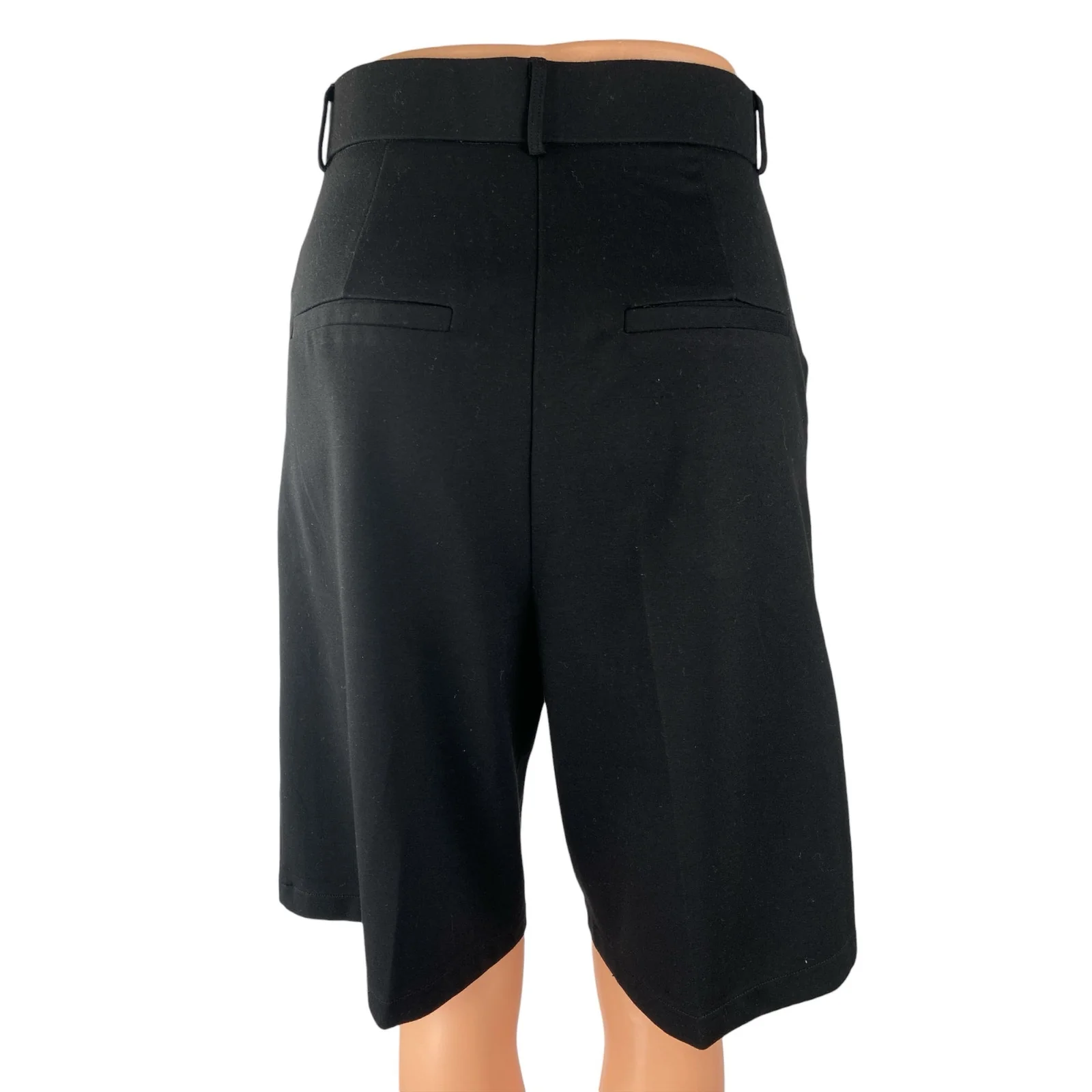 CGL Women's Black High Rise Straight Wide Leg Walking Mom Bermuda Shorts Size S - Image 4