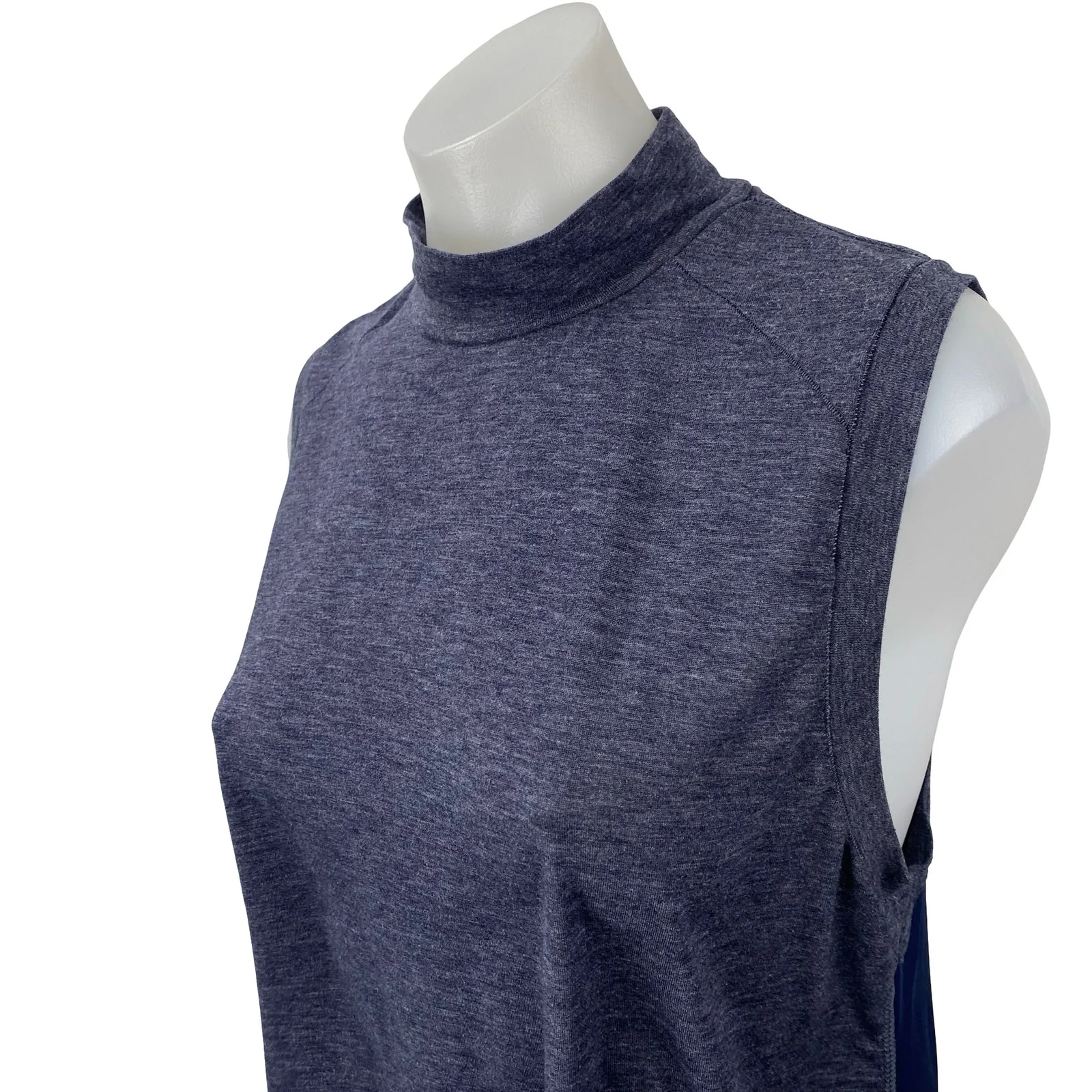 Champion Women's Navy Blue Mock Neck Sleeveless Open Back Athletic Tank Top L - Image 3