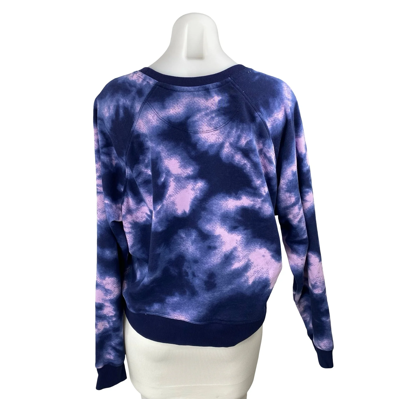 Champion Women's Purple Tie Dye Long Sleeve Knit Round Neck Sweatshirt Top Sz XL - Image 4