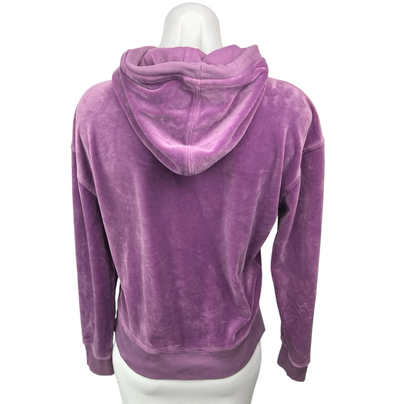 Champion Women's Purple Velour Velvet Hoodie Track Sweatshirt Sweater Top Sz XS - Image 2