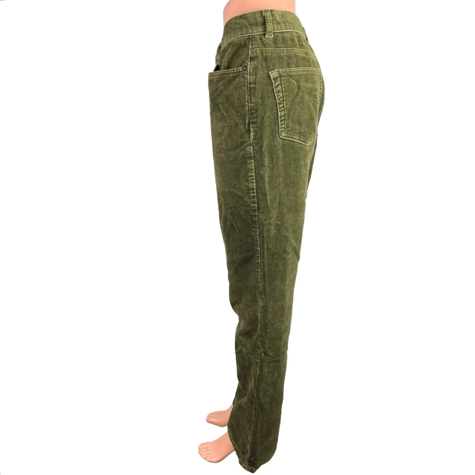 Chaps Green Corduroy High Rise Flared Leg Bootcut Ankle Trouser Jeans Pants Sz 4 - Image 2