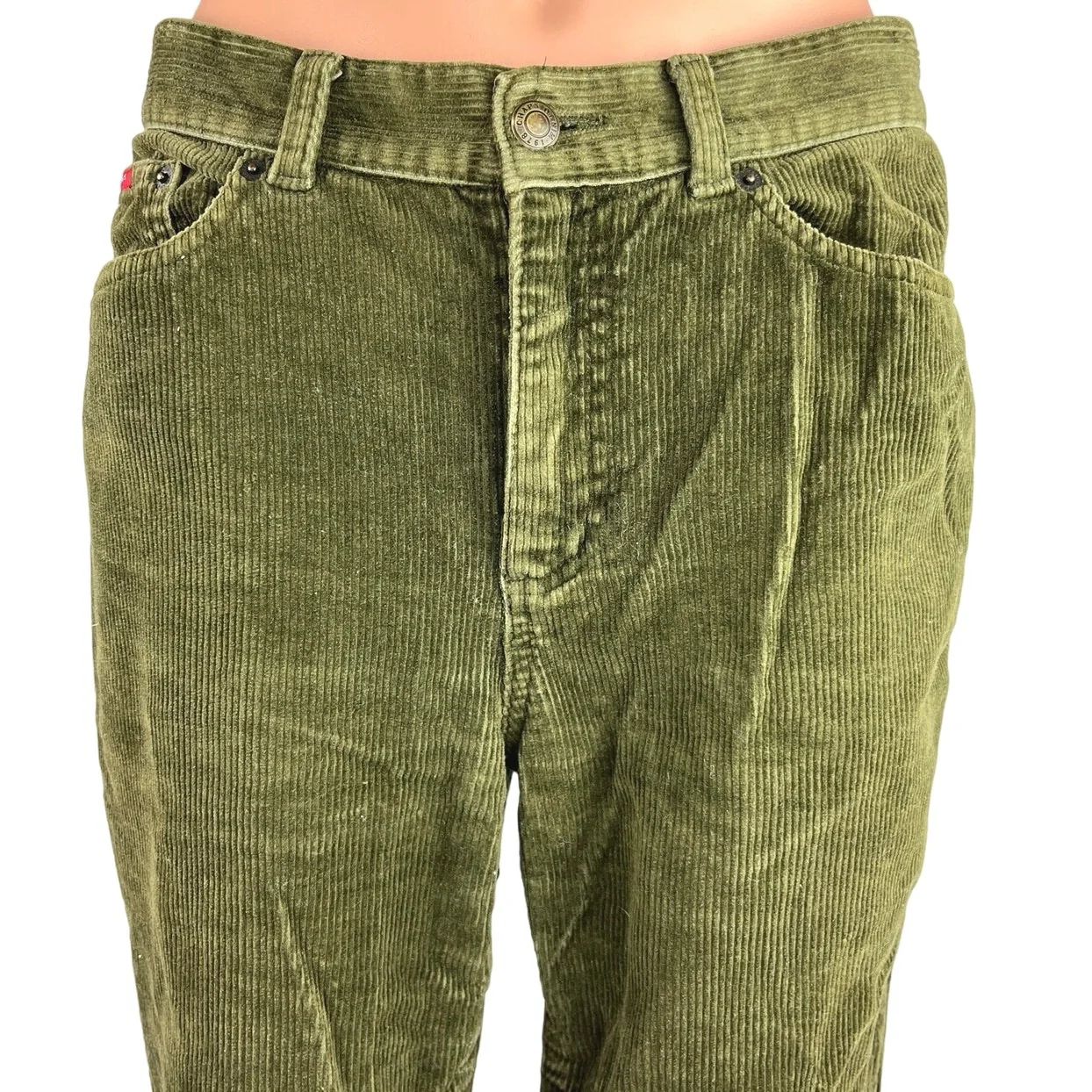 Chaps Green Corduroy High Rise Flared Leg Bootcut Ankle Trouser Jeans Pants Sz 4 - Image 4