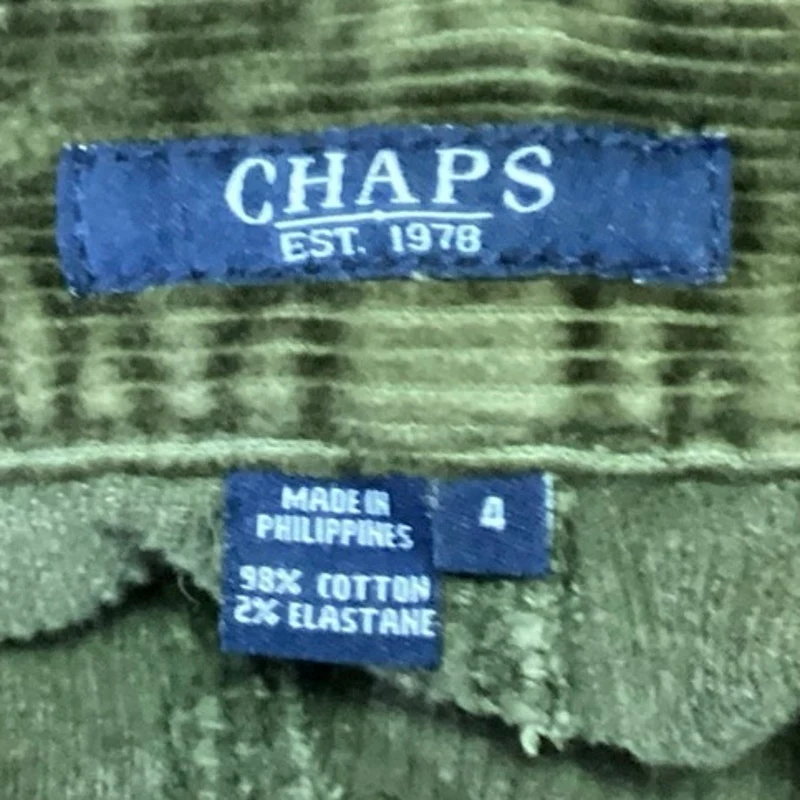 Chaps Green Corduroy High Rise Flared Leg Bootcut Ankle Trouser Jeans Pants Sz 4 - Image 5