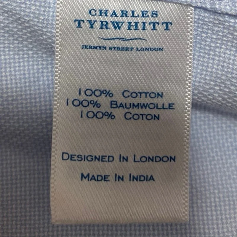 Charles Tyrwhitt Men's Blue Extra Slim Long Sleeve Button Down Shirt Top 15.5/L - Image 4