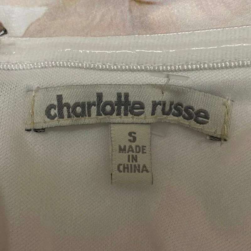 Charlotte Russe White Floral Strapless Sleeveless Tube Jumpsuit Romper Shorts S - Image 3