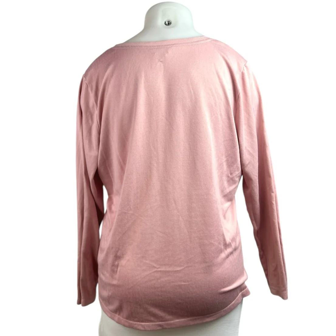 Charter Club Intimates Women's Pink Long Sleeve Henley Lounge Pajama Top Sz 2XL - Image 2