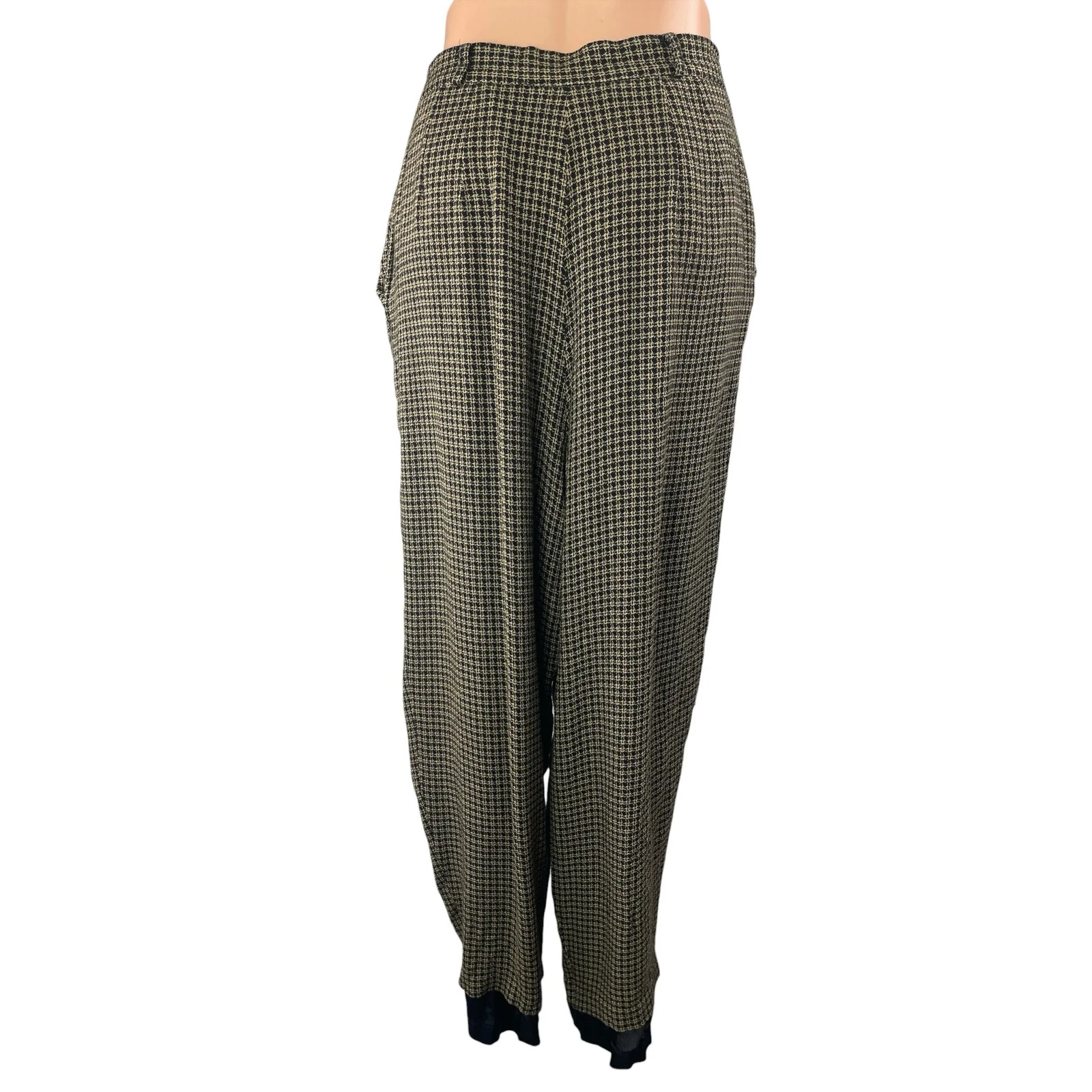 Chaus Multicolor Tweed Plaid Check Pleated Tapered Trousers Dress Pants Size 16 - Image 2