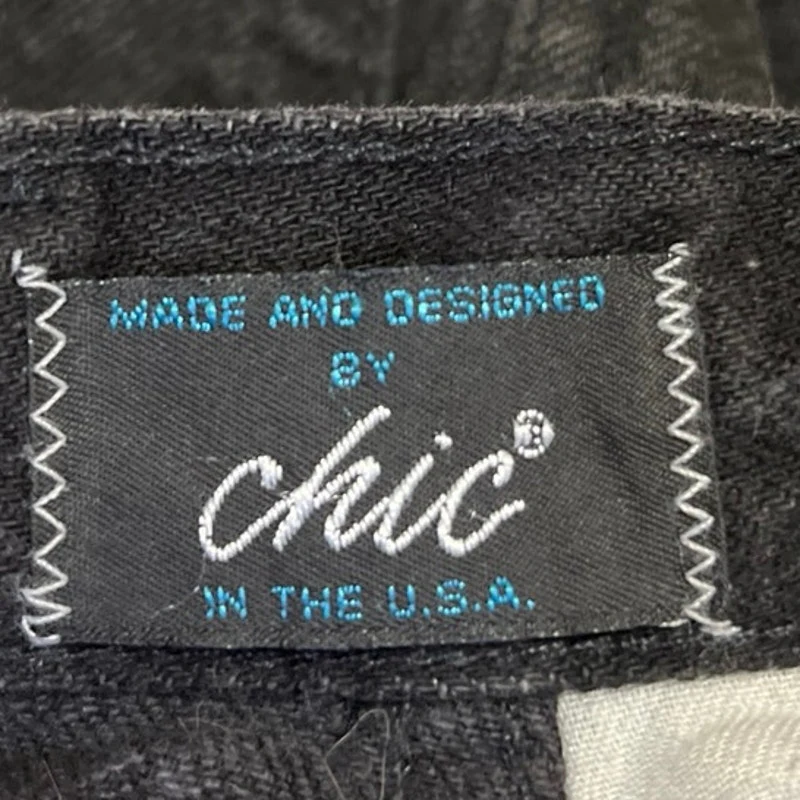 Chic Women's Black High Waisted Tapered Mom Zipper Casual Denim Jeans Size S - Image 4
