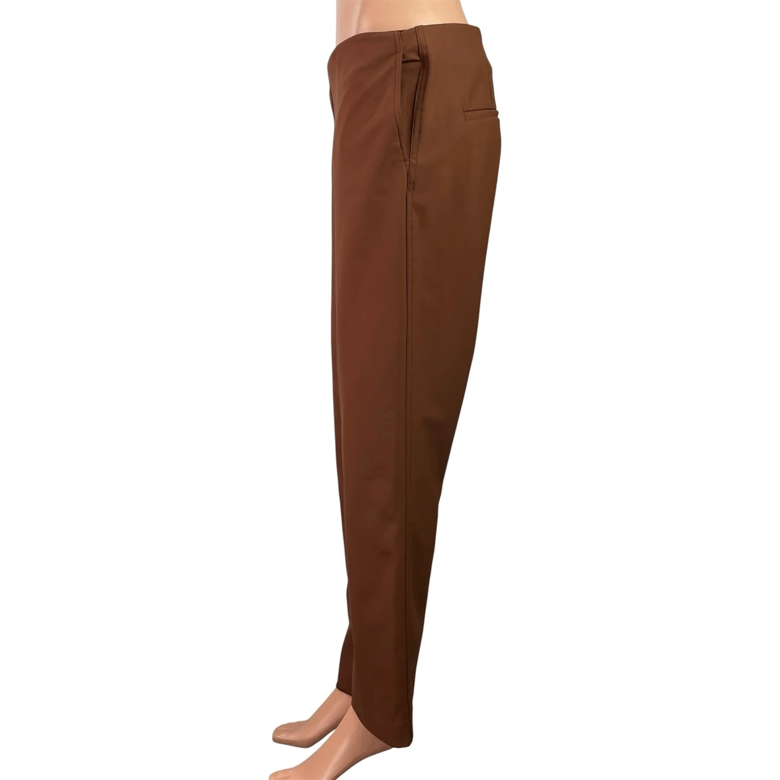 Christian Siriano Women's Brown High Rise Straight Leg Trousers Pants Size 6 - Image 2