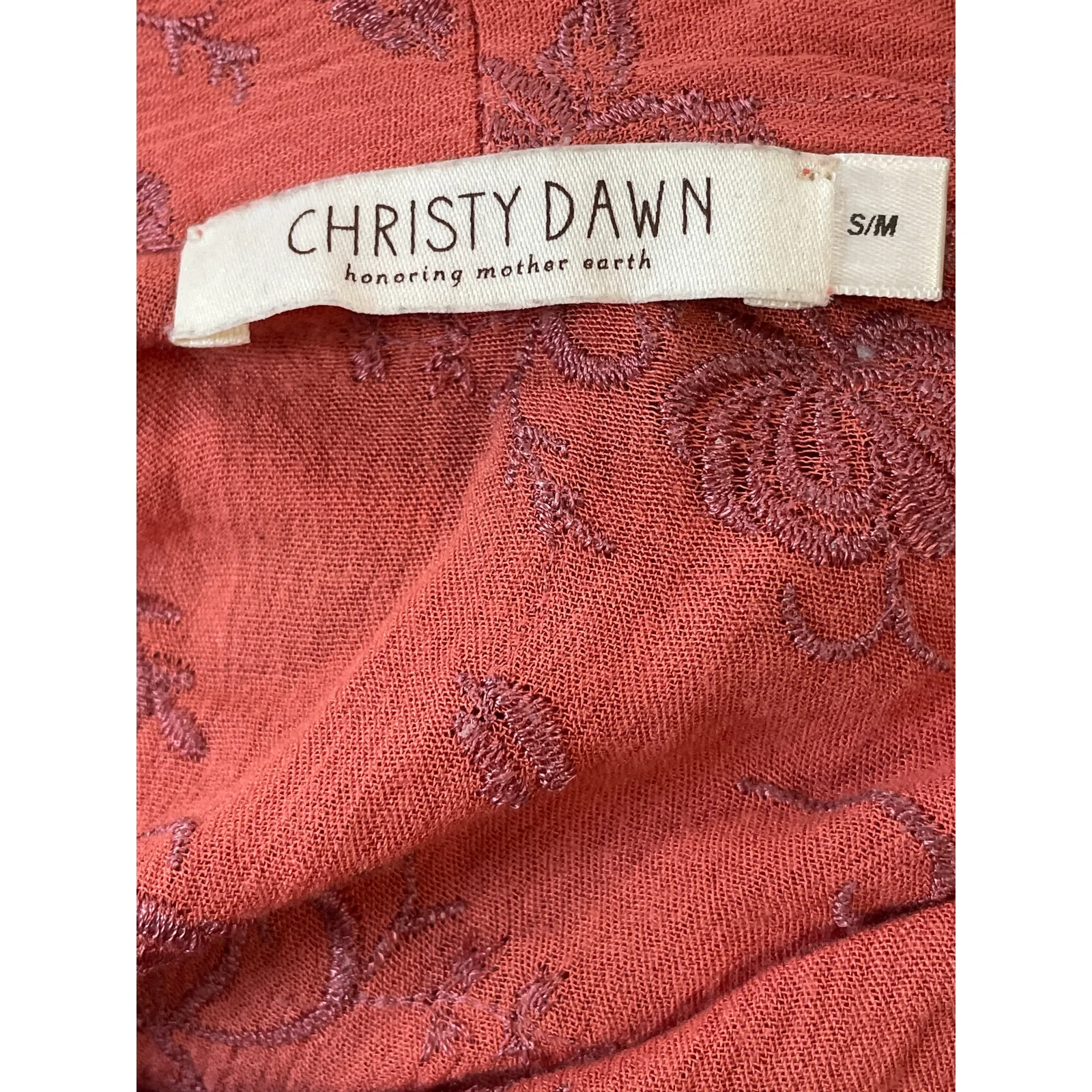 Christy Dawn Floral Embroidered Tie Waist Cover Up Kimono Cover Up Wrap Robe S/M - Image 5