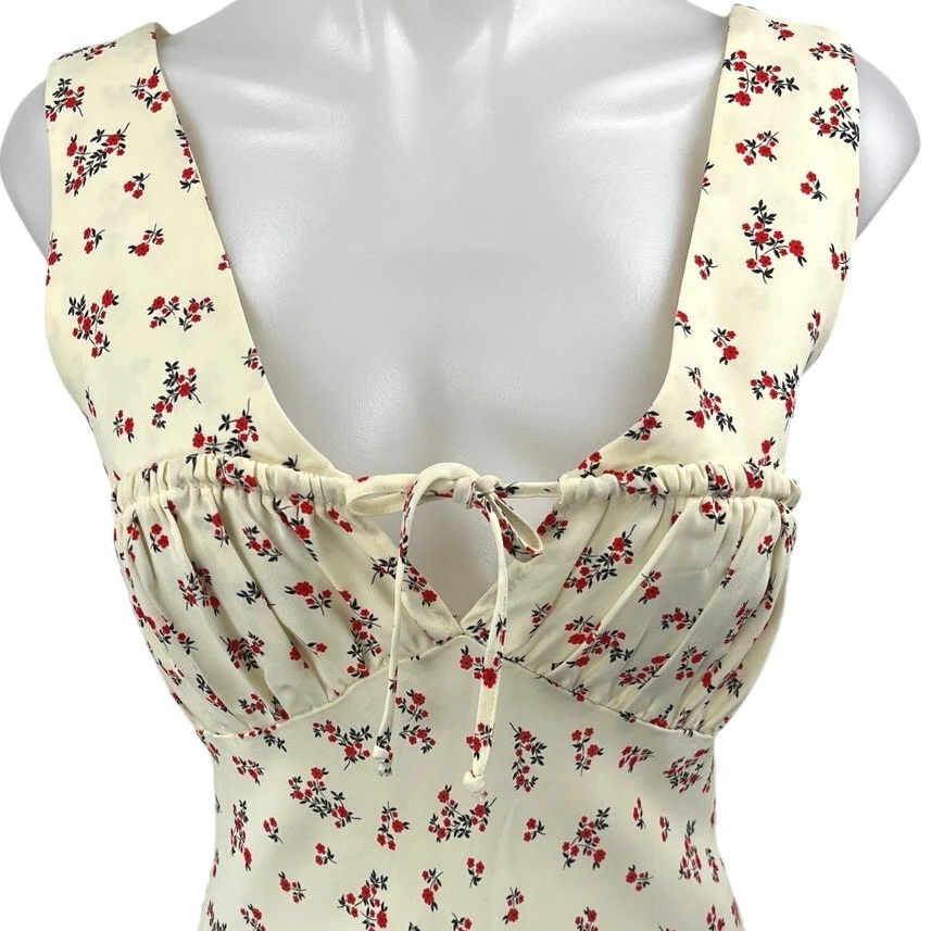 Ciao Lucia Caro in Jardin White Floral Sleeveless Cami Mini Pencil Tank Dress M - Image 3
