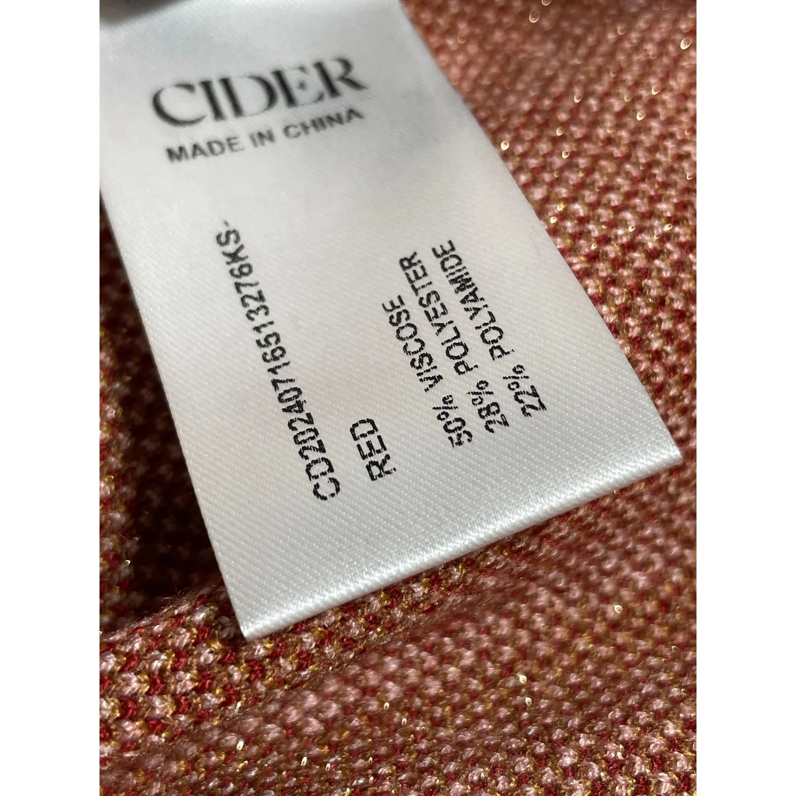 Cider Women's Red Geometric Short Sleeve Knit Polo Shirt Sweater Top Size 3XL - Image 7