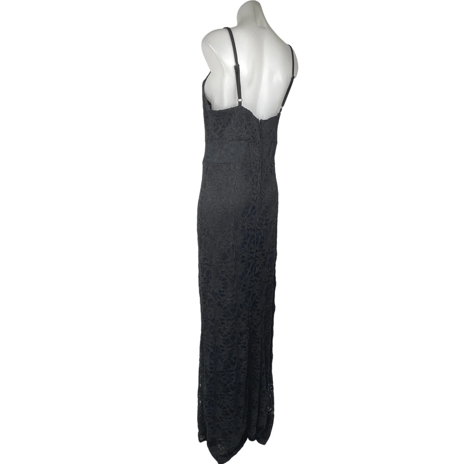 City Studio Black Floral Lace Sleeveless High Slit Maxi Bodycon Gown Dress 16W - Image 2