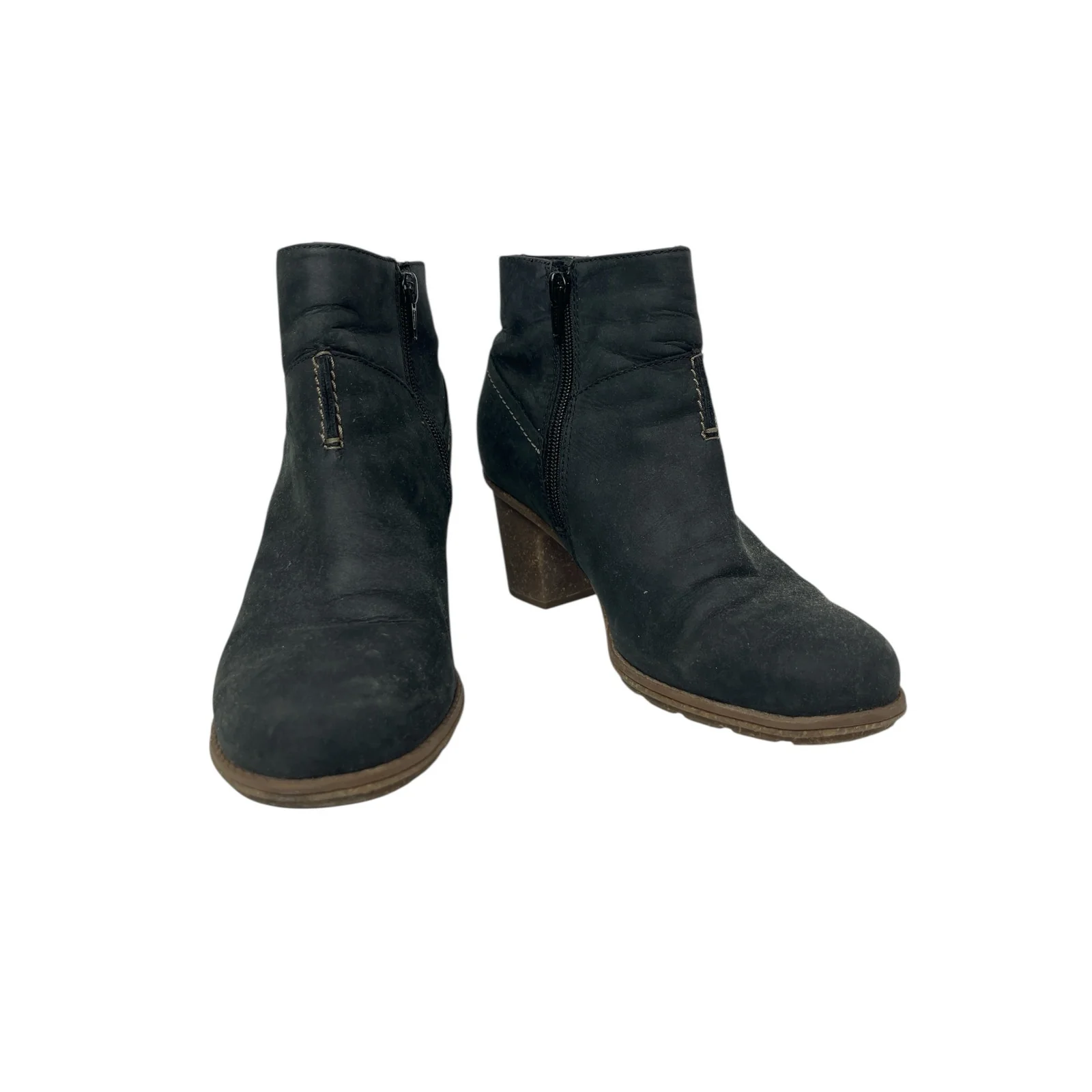 Clarks Sashlin Vita Women's Black Suede Round Toe Zip Chelsea Ankle Boots Size 8 - Image 5