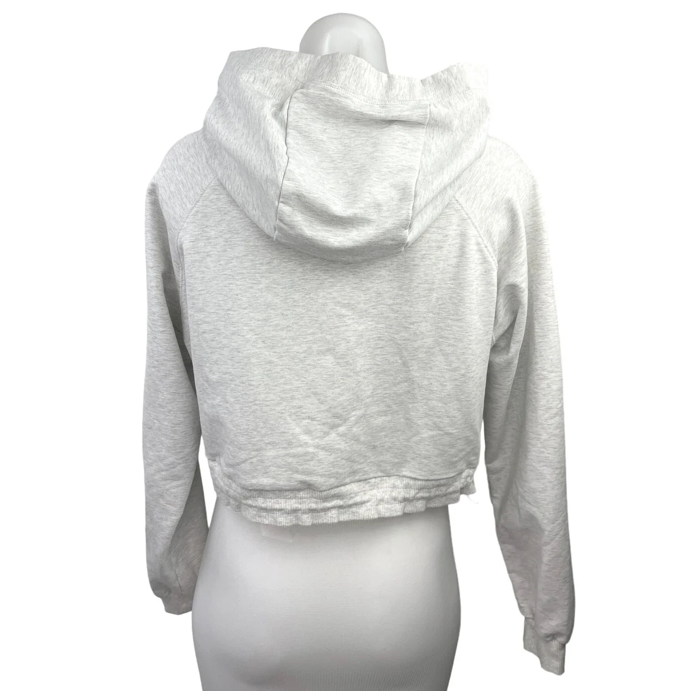Cleo Harper Heather Grey Logo Pullover Raglan Cropped Hoodie Sweatshirt Size XS - Image 2