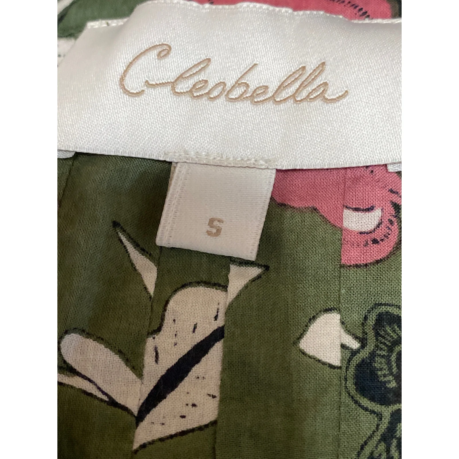Cleobella Women;s Multicolor Floral Print Tie V-Neck Long Sleeve Blouse Top S - Image 3