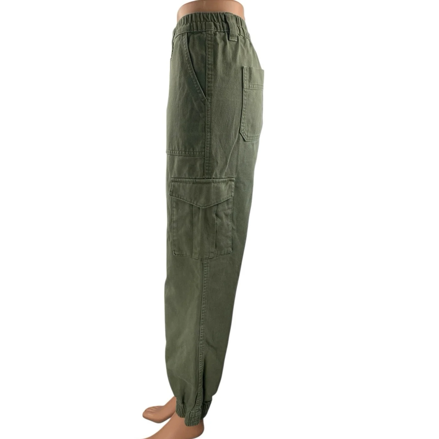 Clockhouse Women's Green High Waisted Tapered Jogger Cargo Pants Size US 8 - Image 2