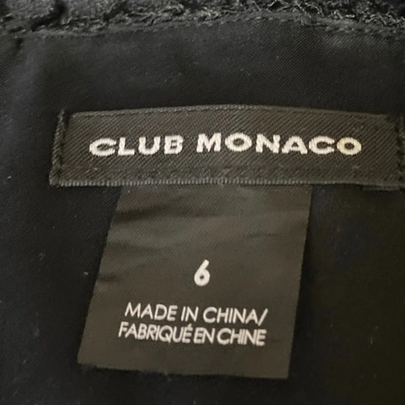 Club Monaco Black Floral Lace Short Sleeve Embroidered Mini Sheath Dress Size 6 - Image 4