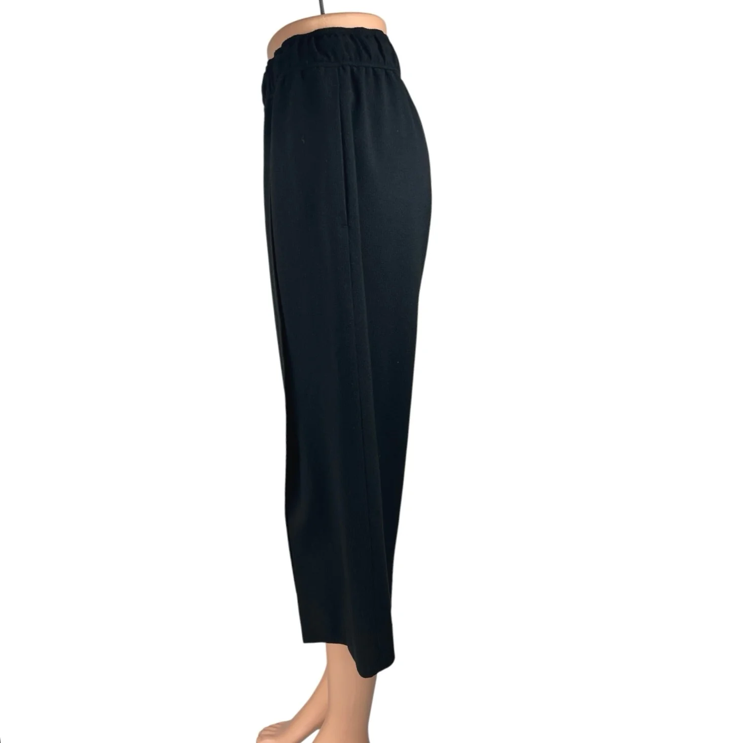 Club Monaco Black Wide Leg High Waist Cropped Culottes Palazzo Trousers Pants 0 - Image 2