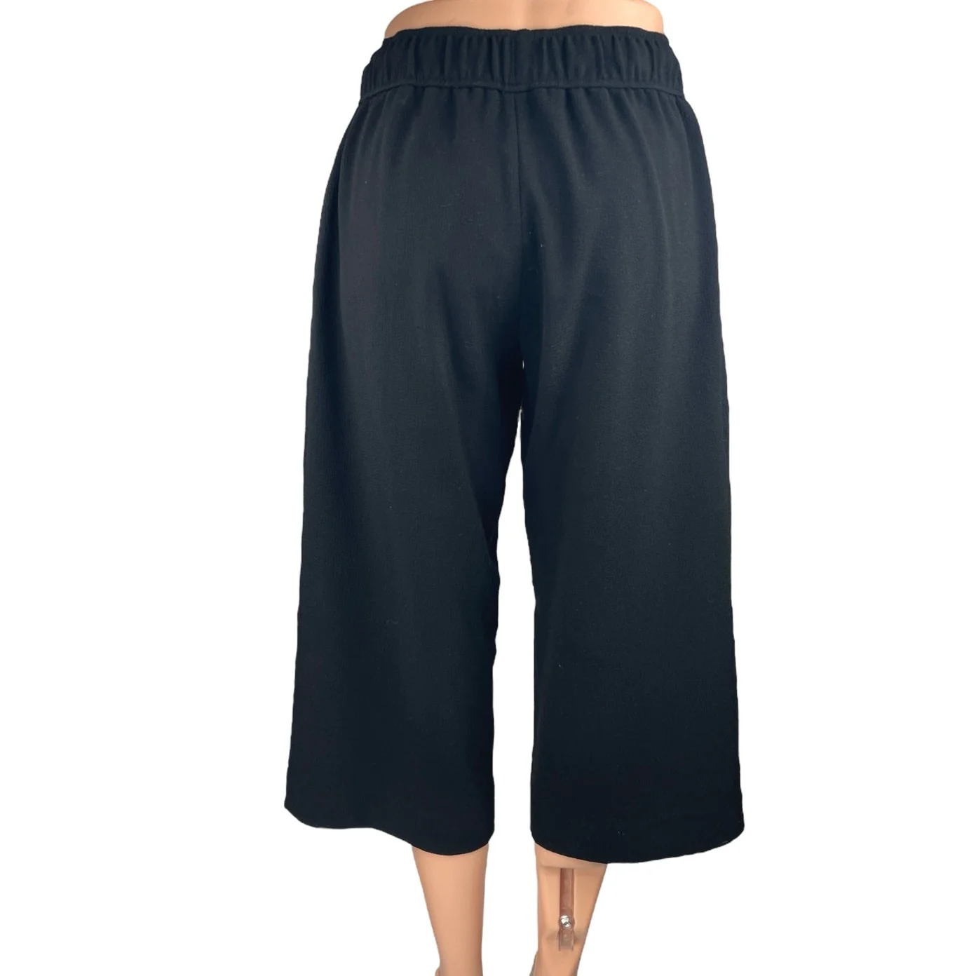 Club Monaco Black Wide Leg High Waist Cropped Culottes Palazzo Trousers Pants 0 - Image 3