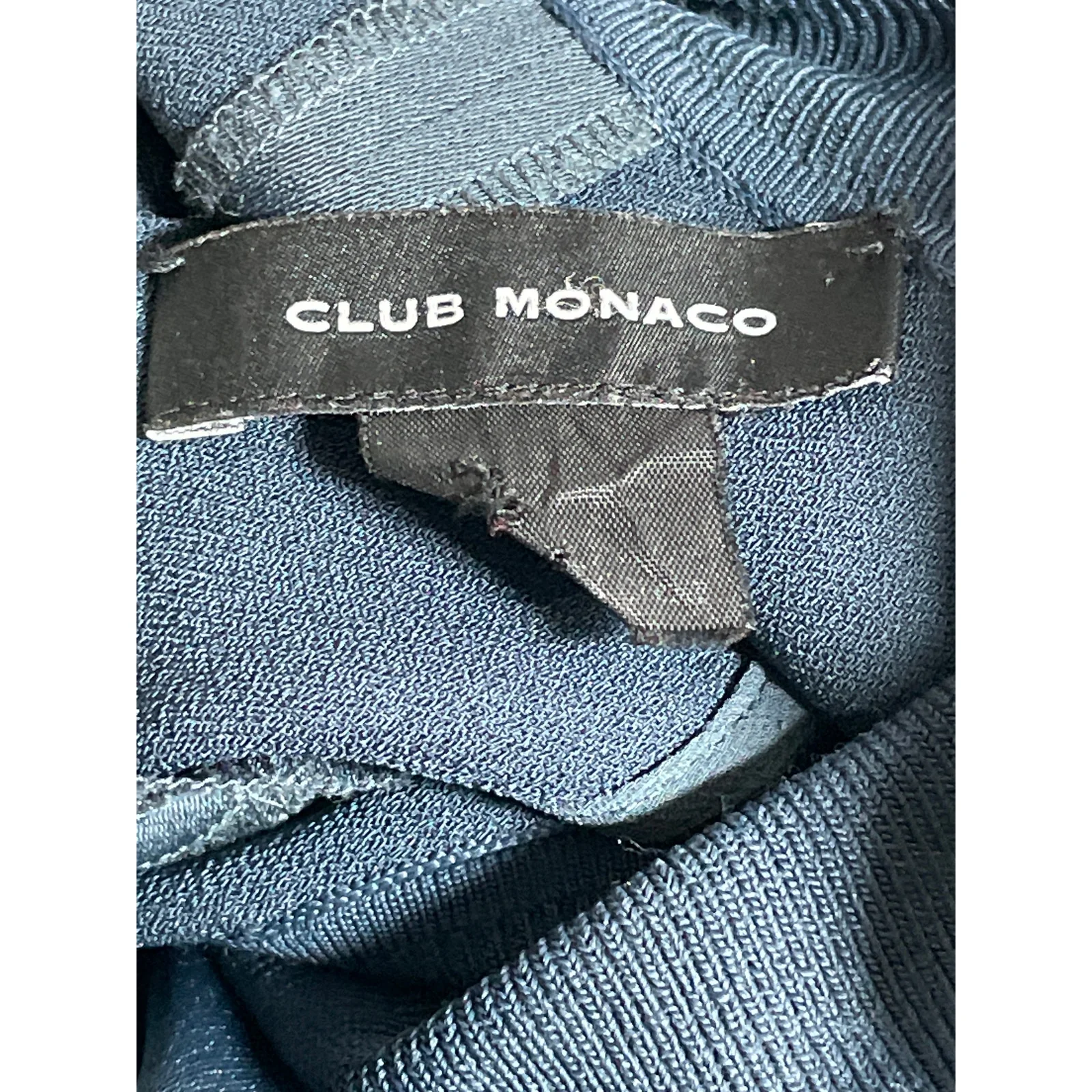 Club Monaco Jourdan Blue Silky Satin Mock Neck Sleeveless Tank Shift Dress Sz M - Image 5