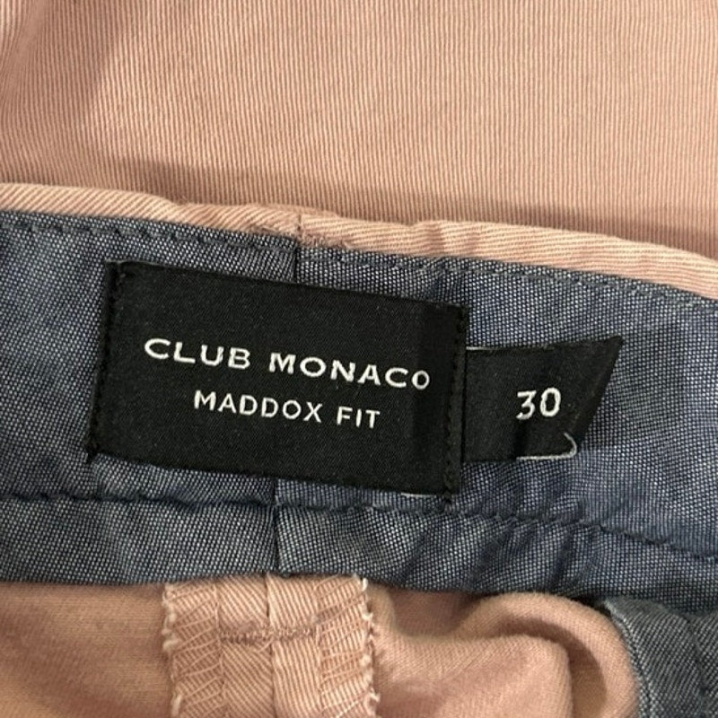 Club Monaco Maddox Fit Men's Pink Twill Mid Rise Straight Leg Casual Shorts 30 - Image 3