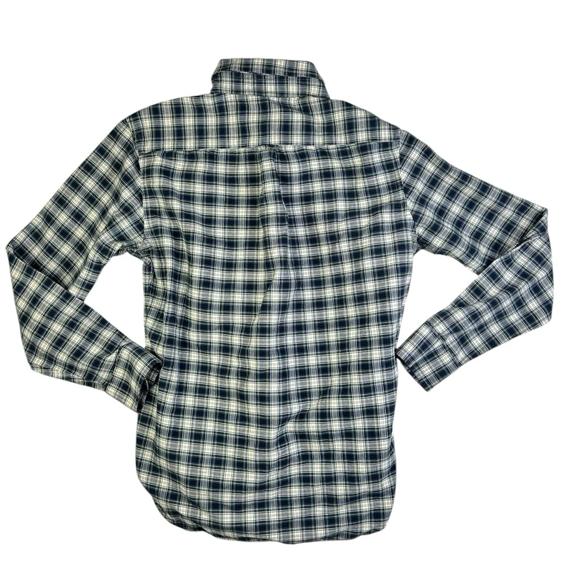 Club Monaco Men's Blue Plaid Checkered Flannel Slim Fit Button Down Shirt Top M - Image 2