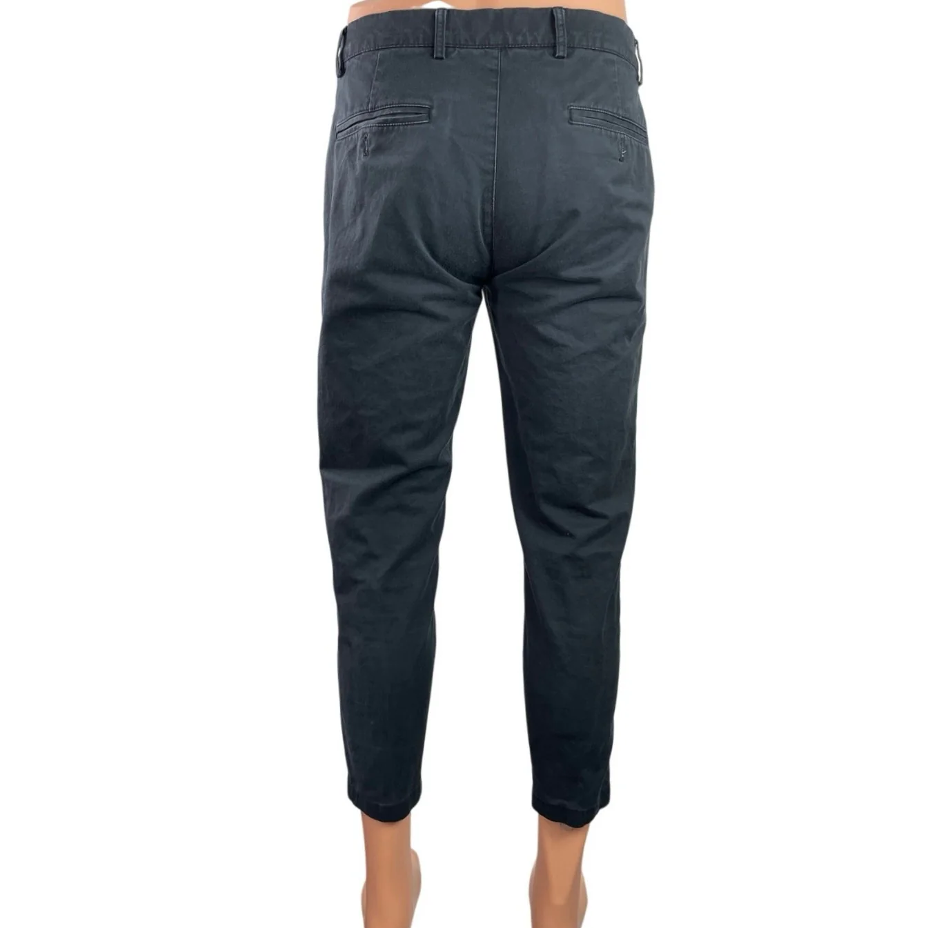 Club Monaco Men's Gray Mid Waist Skinny Tapered Leg Chino Trousers Pants Size 30 - Image 3