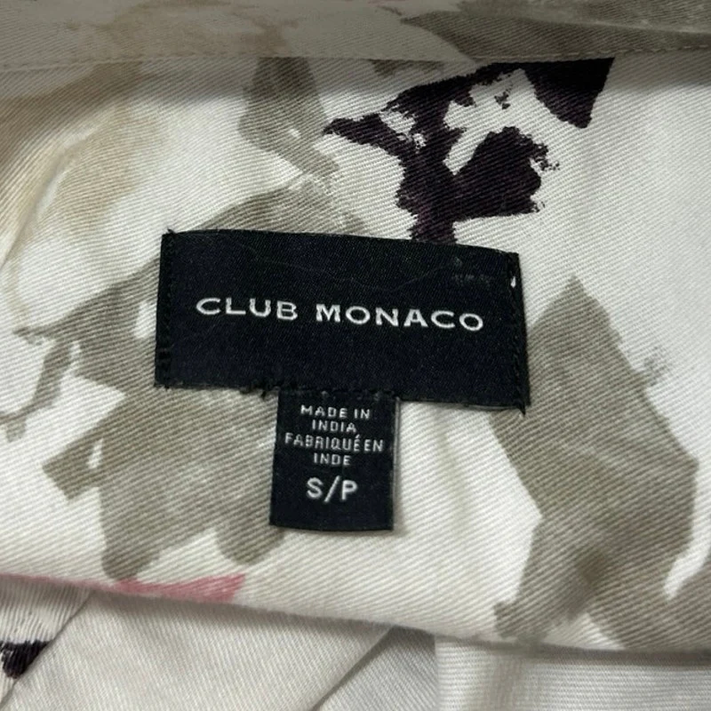 Club Monaco Men's Multicolor Block Print Short Sleeve Button Up Polo Shirt Top S - Image 3