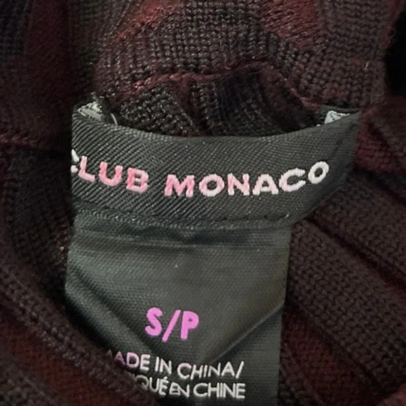 Club Monaco Purple Rib Knit Long Sleeve High Neck Mini Bodycon Sweater Dress S - Image 4