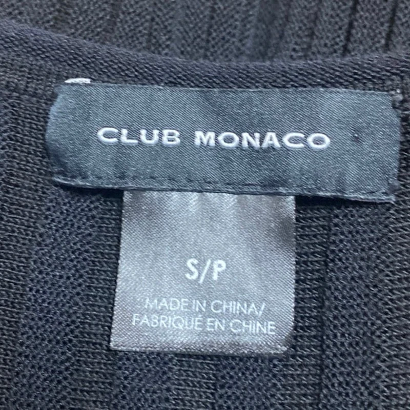 Club Monaco Women's Black Rib Knit Boatneck Long Dolman Sleeve Sweater Top Sz S - Image 3