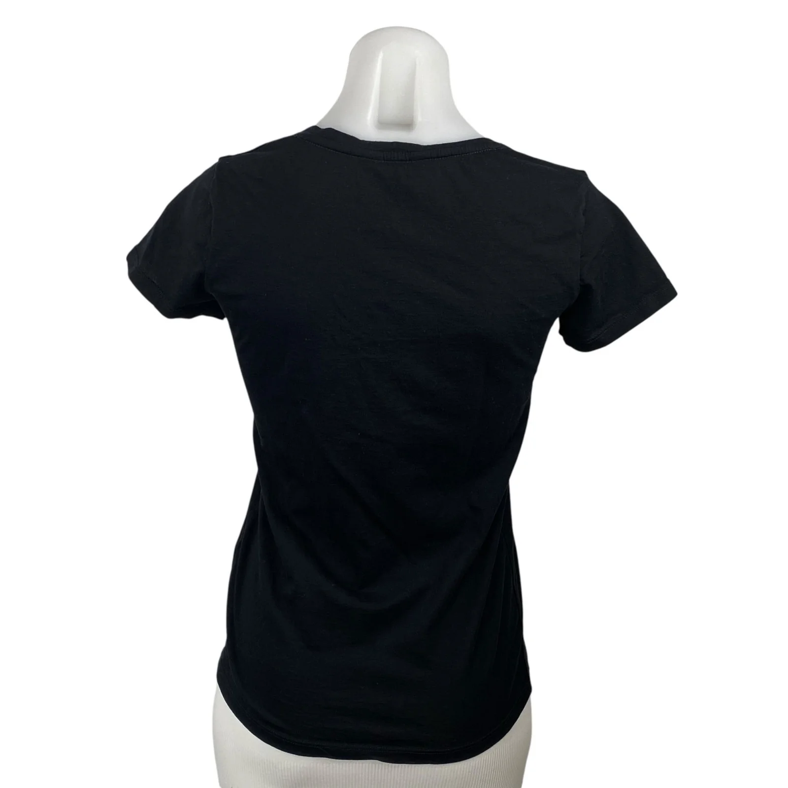 Club Monaco Women's Black Short Sleeve V Neck Basic T Shirt Tee Top Size XS - Image 4