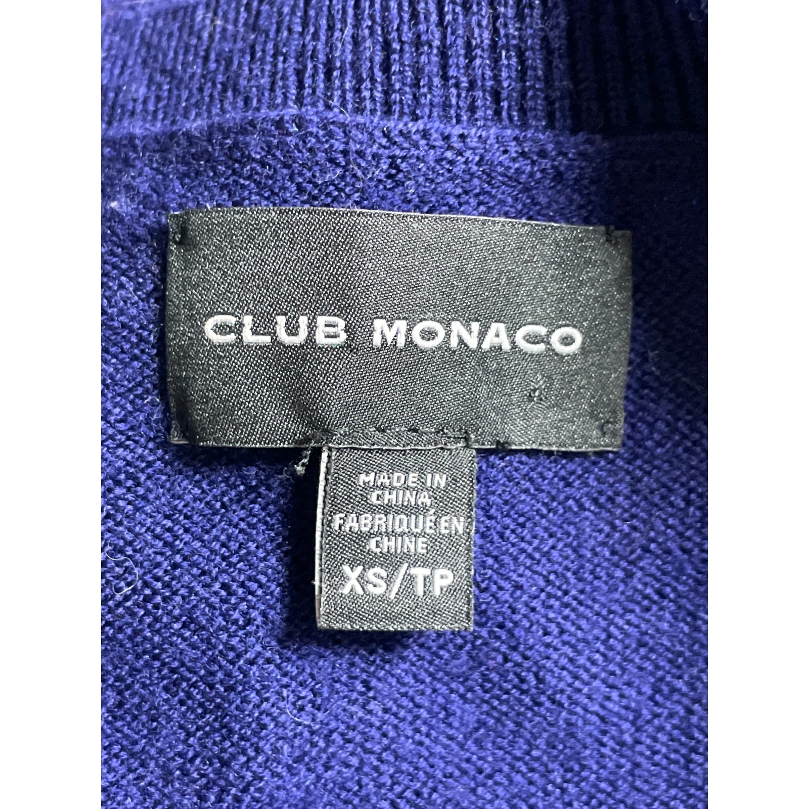 Club Monaco Womens Blue 100% Wool Long Sleeve Crew Neck Knit Sweater Top Size XS - Image 5