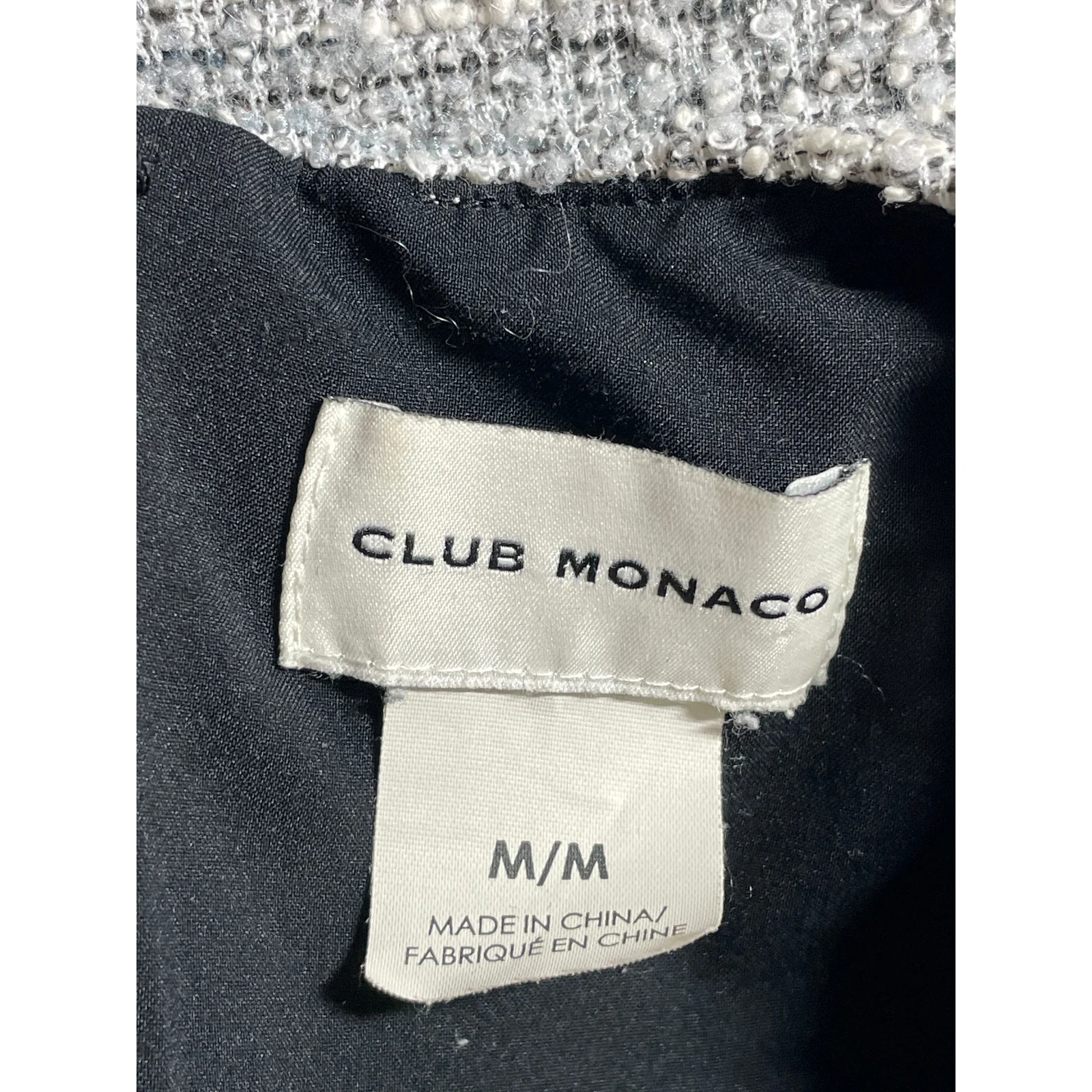 Club Monaco Women's Gray Heather Tweed Short Sleeve Mini Sheath Dress Size M - Image 5
